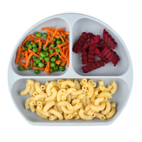 Self Feeding Plate Silicone Grip Dish for Toddler Silicone Baby Feeding Placemat With Anti-slip Suction Fit for Highchair Slip-resistant Baby Plates Waterproof Snack Mat Bowl