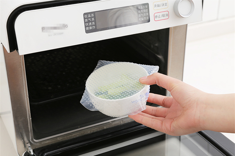amazon Food grade silicone wrap reusable sealing stretch cover microwave bowl cover 3 4 5pcs pack silicone stretch lids